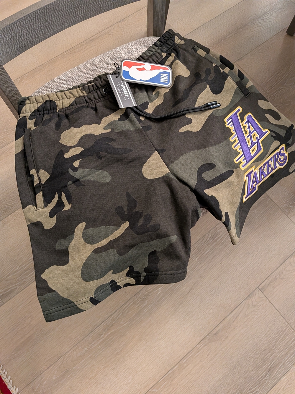 NBA Los Angeles Lakers Camo Athletic Shorts - Black & Olive